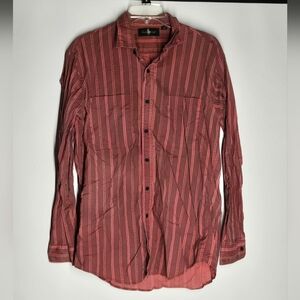 Hunt Club Pink and Brown Casual Button Down Shirt